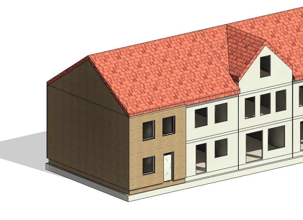 3D Model Isoleren Rijtjeswoning - bouwkundig tekenwerk door TukBouwservice (rijtjeswoning)